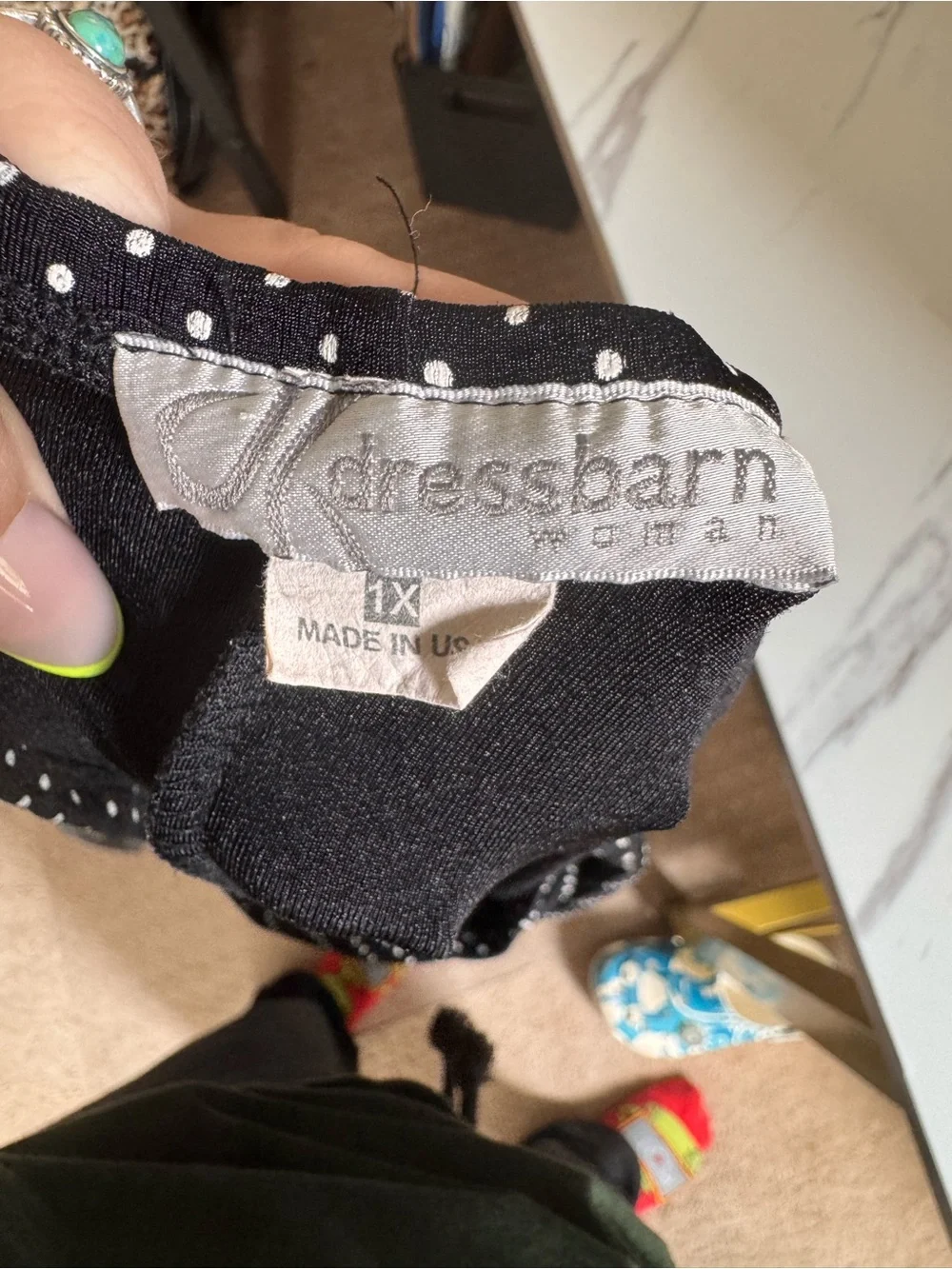 Dressbarn Black Polka Dot A-Line Skirt